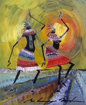  Pintura Arte - bailarinas negras decoración pinturas gruesas africanas
